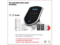 Shield Design, Integra GSM+WIFI Alarm Kit with RFID and Touch LCD Screen, 10 Wireless Zones (8 Sensors Per Zone) +2 Independent Wired Zones, Supports Max 8 Remotes+10 RFID Tags, NB : Alarm Panel has Relay Output and Includes Built in Li-ion Battery [INT-GSM+WIFI+RFID ALRM KITSHIELD]