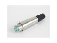 Inline Female XLR Cable Plug • 3 way • with Screw Cable Clamp and Std Latchlock [XLR-A3F]