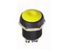 Apem Sealed Pushbutton Switch Round Curved Yellow Actuator Black Bezel 200MA 48VDC IP67 Fly Leads [IRR3F452]