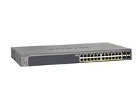 NETGEAR 24 Port 10/100/1000 Smart Manages Gigabit Switch with 24 ports POE, 8ports POE+sharing POE budget of 192W; 4 x SFP slots for fibre modules. [NTGR GS728TP-100EUS]