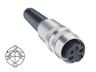Inline DIN Circular Cable Socket Connector • Locking Type with threaded joint, ground contact • 5 way • Solder • 60VAC 5A • Cable ø4~6mm • IP40 [KV50M]