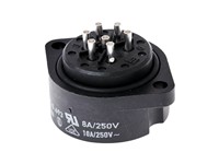 Circular Connector - RD24 Style Binder 7 Pole (6P+Earth) Panel Flange Mount Female Solder Term. 10A/250VAC .IP67 -VDE Approved [09-4228-00-07]