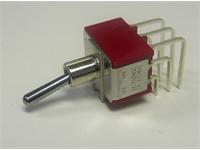 Miniature Toggle Switch • Form : 3PDT-1-N-1 • 5A-120 VAC • Right-Angle-PCB-ThruHole • Ver.Opr.Std.Lever Actuator [8301P]