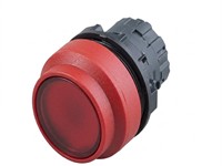Push Button Actuator Illuminated Latching • Red Lens • Red 30mm High Bezel [P304LRR]