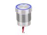 Vandal Resistant Capacitive Switch Ø19mm Momentary. Flat Red Ring Output LED 13,5mm -1N/O 12V-200mA max. NPN with 50cm Flylead - IP68/69K- Stainless Steel [AVPC19FH-M1SCR12/OWL50]