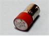 220VAC Red Bayonet mount flat lens LED lamp bulb for use with P300/P350 Series Lamps and Switches [BA9S-LED-AC220R]