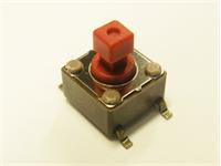 Tactile Switch • Form : 1A - SPST (NO)/4Termn • 50mA-12VDC • 260gf • SMD • Red • Case Size : 6x6 / 7.3(sq)x2.4,Lever : 3.8mm [DTSM644R]
