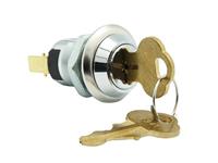 Key Switch Standard Round 19mm SPST Key Pull 1 Off On Spade Terminals 2A 250VAC [IGS203A-1 (KEY#2341)]