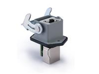 Series 3A RJ45 Feed Thru Straight Receptacle Assembled in Housing come with Mounting Gasket = 09452151100 [H3A-BK-1L/W-RJ45/F]