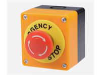 Mushroom Cap 1N/O 1N/C Emergency Stop Push Button Switch, IP 65, Box Size 72*78*64 mm. Contact Rating AC 660V10A [HKD EMERGENCY SWITC IN ENC NO/NC]