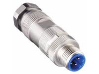 Circular Connector M12 D COD Shielded Cable Male 4 Pole IDT Connection 6-8 mm PG9 Cable Entry Strain-Relief Clamping Cage. AWG 22-24 - UL-Approved [RSCIS 4D/9]