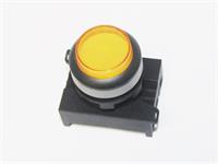 Push Button Actuator Switch Illuminated Latching • Yellow Raised Lens • Black 30mm Bezel [P302LY]