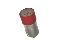 12VDC Red Bayonet mount flat lens LED lamp bulb for use with P300/P350 Series Lamps and Switches [BA9S-LED12R]