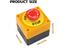 Mushroom Cap 1N/O 1N/C Emergency Stop Push Button Switch, IP 65, Box Size 72*78*64 mm. Contact Rating AC 660V10A [HKD EMERGENCY SWITC IN ENC NO/NC]