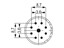 Circular Connector M23 Signal Male Crimp Insert CW- 9 Pole for 8x1mm/ 1x2mm Contacts - 8/20A @ 500VAC Max. [7003981101]