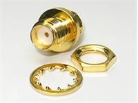 Coaxial SMA Female Panel Mount BulkHead Connector 50 ohm Solder for Cable : 5mm RG58 [32K101-500D3]