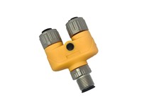 "Y" Distribution Adaptor M12 5 Pole - 1 X M12 Male Plug to 2 X M12 Female Receptacles A Coded (ASBS 2 M12-5-1-1) [XY -2 M12-5-1-1]