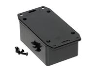 Polystyrene Enclosure 85 x 56 x 39mm Flanged Lid Black IP54 [1591LSFLBK]