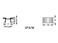 Heatsink for SMD Direct PCB Mounting Thru Solderable Surface W=15MM H=6,5MM H=8MM 37K/W [FK250-06LF PAK]