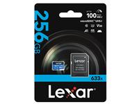Lexar High Performance Blue Series Micro SD Card 256GB + Adapter Class 10 Up To 100MB/s Read, 45MB/s Write Speed, 4K UHD, microSDXC UHS-I, UHS Speed Class:U3, Speed (X-Rating):633x, Application Performance:A1 [LEXAR LSDMI256BB633A]