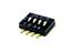 Half-Pitch Type DIP Switch • Pitch : 1,27mm • Form : 1A-SPST(NO) • 25mA-24VDC • 500gf • PCB-SMD Gull Wing [DHN04T]