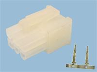 Square Female Connector with Release-Lock • 4.2mm • 6 way • 5A-250VAC [XY141-06F]