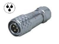 Male Circular Connector • Metal-Shielded with Push-Pull Snap Lock Cable-End • 3 way • 250V 13A • IP67 [XY-CCM210-3P]