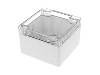 Polycarb Enclosure 90x90x60mm Grey Body Clear Lid IP66 [1554E2GYCL]