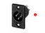 Panel Mount Male XLR Receptacle • 4 way • with Flange • Black Finish • Gold Plated [XLR-D4MBAU]