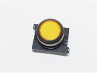Push Button Actuator Illuminated Latching • Yellow Flush Lens • Black 30mm Bezel [P301LY]