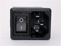 IEC C14M Inlet Snap-In with DPST Switch 1mm [6320-43/1,0MM]