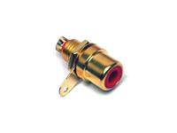 Panel-Mount RCA Socket • Red • Metal • Gold Plated [MR565G RED]
