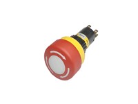 Emergency Push Button 25mm Round Rotary Release 1 N/O-N/C Plug 24V LED IP65 [PBME25TRP-L24-65]