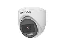 Hikvision Smart Hybrid Light Turret Camera, 2MP, 2.8mm Lens, 20M, Res:1920×1080, WDR, STD/HIGH-SAT-Highlight, (4 Signals Switchable TVI/AHD/CVI/CVBS), DWDR/BLC/HLC/Global, 12VDC, Brightness, Sharpness, White Balance:Auto/Manual, Smart IR, Plastic [HKV DS-2CE76D0T-EXLPF (2.8MM)]