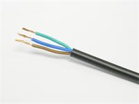 Cabtyre Cable 3 core • 0.75mm2 • Black Colour • OD : 7mm • 8A 300~500V [CAB03,75BK]
