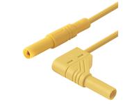 4mm PVC Safety Test Lead with 1mm sq. Straight Shroud Plug to 90° Angled Shroud Plug in Red 100 cm in length [MLS-WG 100/1 YELLOW]
