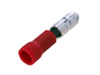 Insulated Bullet Lug • Male • 4mm Stud • for Wire Range : 0.34 to 1.57 mm² • Red [LZ15000]