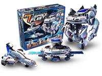 7 in 1 The Solar Space Fleet Kit is solar powered science kit that can transform into seven different lunar modules and energized via direct sunlight or micro rechargeable battery Ages: 10+ [EK-7 IN 1 SOLAR SPACE STATION]