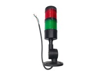 Industrial LED Tubular Econo Beacon Lamp 2 Layer Continuos Red/Green 24VDC NPN with Foldable Mounting Base 64mm Ø x 273mm with Flylead IP20 [CLX-MSL-201-FN-RG(B)]
