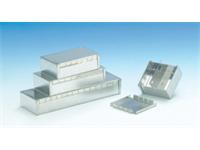37 type RF Enclosure • Hot Tin Plated Steel • with Snap-On Cover and Vertical Dividers • 106x50x26mm • Silver [TEKO 373]