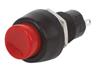 Midget Push Button Switch • Momentary • Form : SPST-0-[1] • 3A-125 VAC • Red-Button • Round Actuator [DS463R]