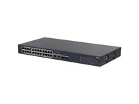 Dahua 24 Port PoE Cloud Managed Desktop Switch 10/100Mbs, 2×SFP 1000Mbps, 2xRJ45 10/100/1000Mbps, Switching Capacity: 8.8Gbps, Ethernet Port Uplink Speed: 10/100/1000Mbps, MAC Table Size: 8K, PoE Power: Port 1-2 ≤90W, Port 3-24 ≤30W, Total :240W [DHA CS4226-24ET-240]