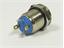 Ø12mm Vandal Proof Nickel Plated Brass IP65 Push Button and Blue 12V LED Ring Illuminated Switch with 1N/O Momentary Operation and 2A-36VDC Rating [AVP12F-M1NCB12]