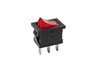 Rocker Switch Miniature SPST Illuminated. Red 250V 6A ON OFF 13*19 [MR110-C3BR]
