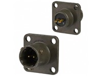 Circular Connector MIL-DTL-26482 Series 1 Style Bayonet Lock Square Flange Receptacle Male 2 Pole #20 Contact. Solder. 7,5A 600VAC/850VDC (MS3112E-8-2P) [PT02E-8-2P]