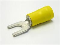 Insulated Fork Terminal Lug • 4mm Stud • for Wire Range : 2.5 to 6.0 mm² • Yellow [LF40004]