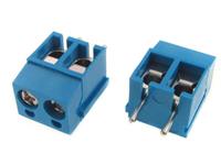5mm Screw Clamp Terminal Block • 2 way • 17A - 250V • Straight Pins • Blue [CMM5-2E]