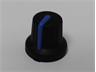 KNOB RUBBER BLACK BODY WITH BLUE POINTER LINE BASE = 15,8MM (INNER = 12,8MM) TOP = 11,8MM HEIGHT = 15MM [KNOB15-0099 BLUE]