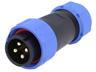 Circular Connector Plastic IP68 Screw Lock Cable End Plug 4 Pole Male 30A 500VAC [XY-CC210-4P-I-1N]