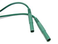 4mm PVC Safety Test Lead with 1mm sq. Straight Shroud Plug to Shroud Plug in Green 100 cm in length [MLS-GG 100/1 GREEN]